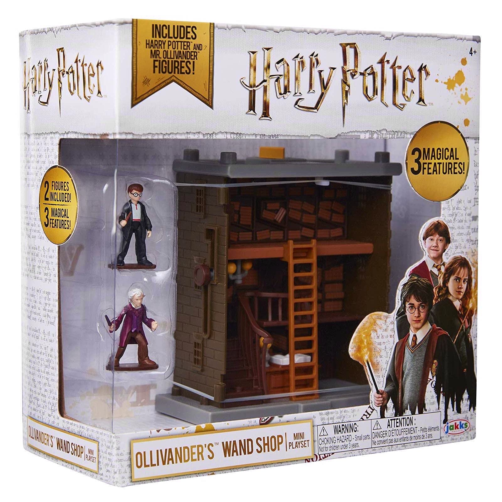 HARRY POTTER Ollivander's Wand Shop Mini Playset, Includes HP and Mr. Ollivander Figures! with 3 Magical Features