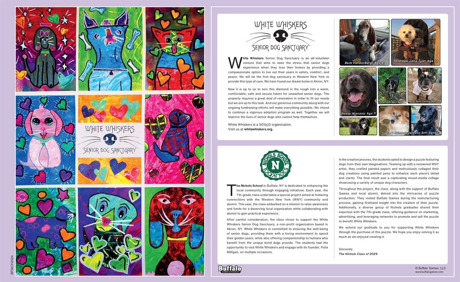 Buffalo Games Nichols School x White Whiskers - Class of 2029 Community Connections 300 Piece Jigsaw Puzzle