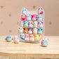 Squishville by Original Squishmallows Play and Display Storage - Four 2-Inch Plush Included - Big Foot, Axolotl, Parrot, Chameleon - Hang or Stand