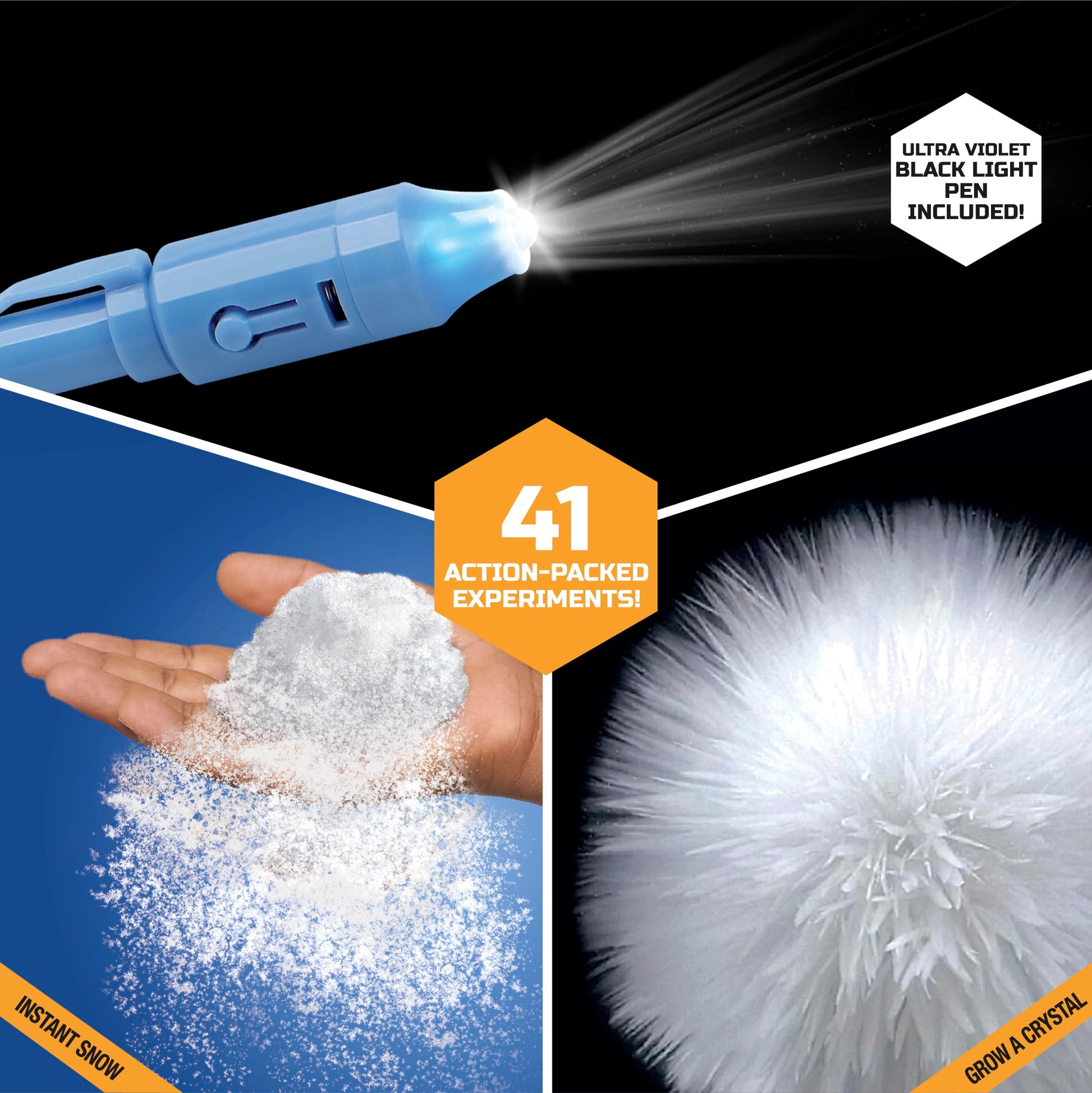 Discovery™ Reaction Lab Chemistry Set - 41 STEM Experiments for Kids| Includes Black Light Pen, Crystal Growing, Slime, Goo| Educational Learning Toy|