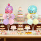Ice Cream Party Balloons Stand for Table 2 Sets with 2 Ice Cream Foil Balloons 14 Pastel Latex Balloons for Sweet One Birthday Girl Baby Shower Party
