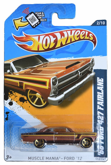Hot Wheels '66 Ford 427 Fairlane Muscle Car Die-cast Model for Kids Aged 3+