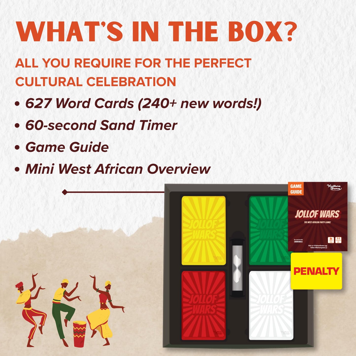 Kulture Games - West African Party Game - Jollof Wars 2nd Edition - Card Game for Friends Family Parties - African Charades and Singing Game