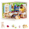 ROBOTIME Super Creator Kits, Miniature House Kit, DIY Plastic House Building Toy Set with LED, Tiny Garden Making Kit Model Craft Hobby Unique Gift