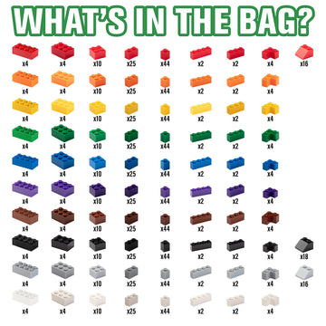1000 Pieces Classic Building Block Bricks - Bulk Value Set- 10 Colors, 9 Sizes & 54 Roof Pcs- Compatible & Tight Fit w All Major Brands - Great