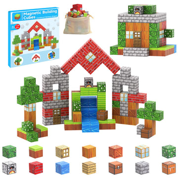 Dulsaera Magnetic Blocks-Build 110PCS Toys for Boys & Girls Age 6 7 8 9 10, Stacking Building Toys for Toddlers Fidget Cubes Sensory Toy