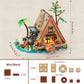 Vziimo A-Frame Cabin Building Set, MOC Ideas Cabin House Collectible Model Kit with LED for Adults and Kids Age 12+, Gifts for Nature and Architecture