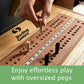 Sterling Games Extra Large Extra Long Cribbage 16" Wooden Game Board 2 Persons Double Track Board with 1/4" Holes and Italian Inlaid, Large Wooden