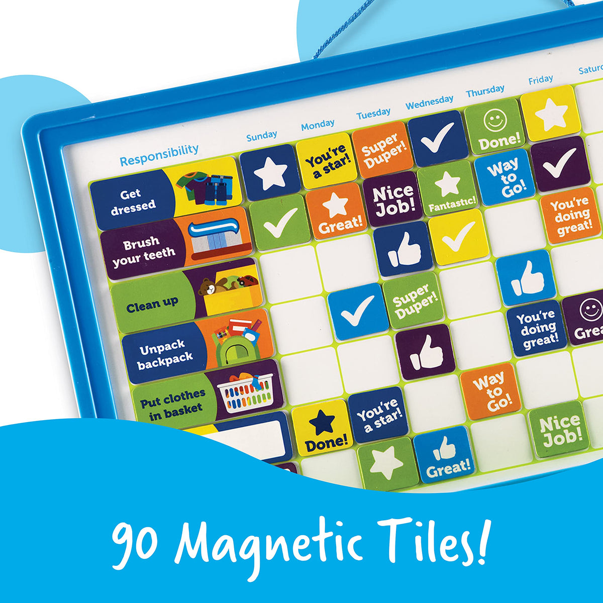Learning Resources Good Job Reward Chart - 91 Piece Set, Custom Magnetic Chore and Responsibility for Kids, Goal Setting for Toddlers