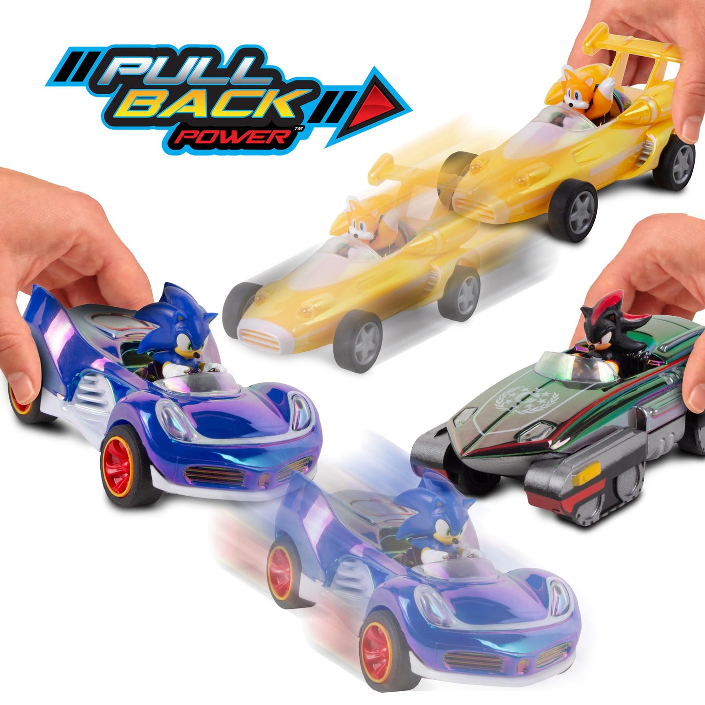 NKOK Special Edition! Sonic, Shadow and Tails Pullback (3-Pack) - Sonic & All-Stars Racing Transformed (electroplated)