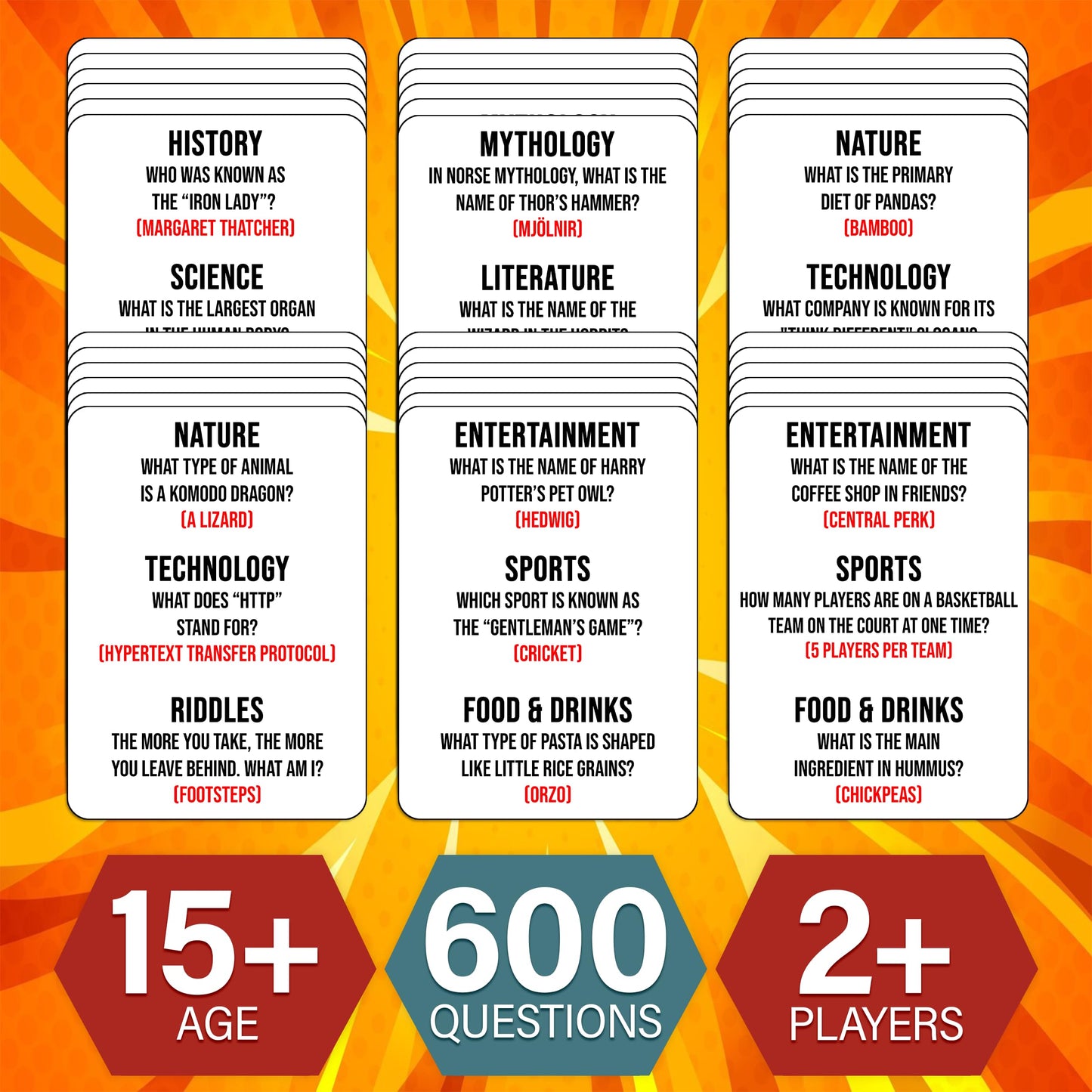 Mastermind Trivia Fun Board Game | Trivia Card Game for Adults, Teens & Family | Tabletop Quiz Game for Game Night, Parties & Travel | 600 Questions |