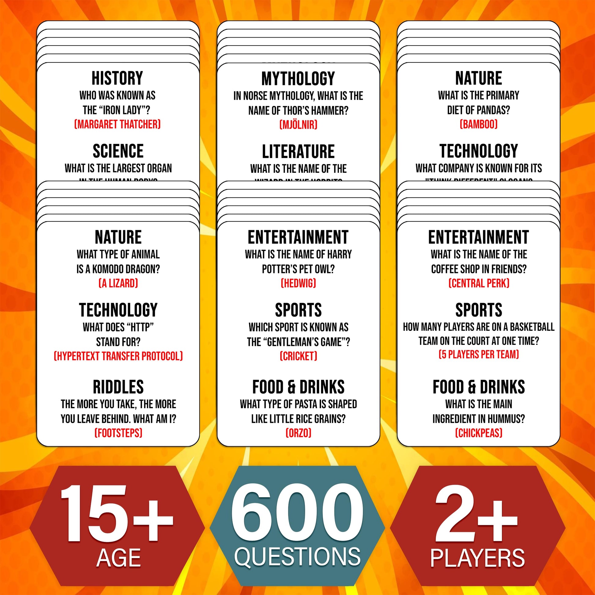 Mastermind Trivia Fun Board Game | Trivia Card Game for Adults, Teens & Family | Tabletop Quiz Game for Game Night, Parties & Travel | 600 Questions |