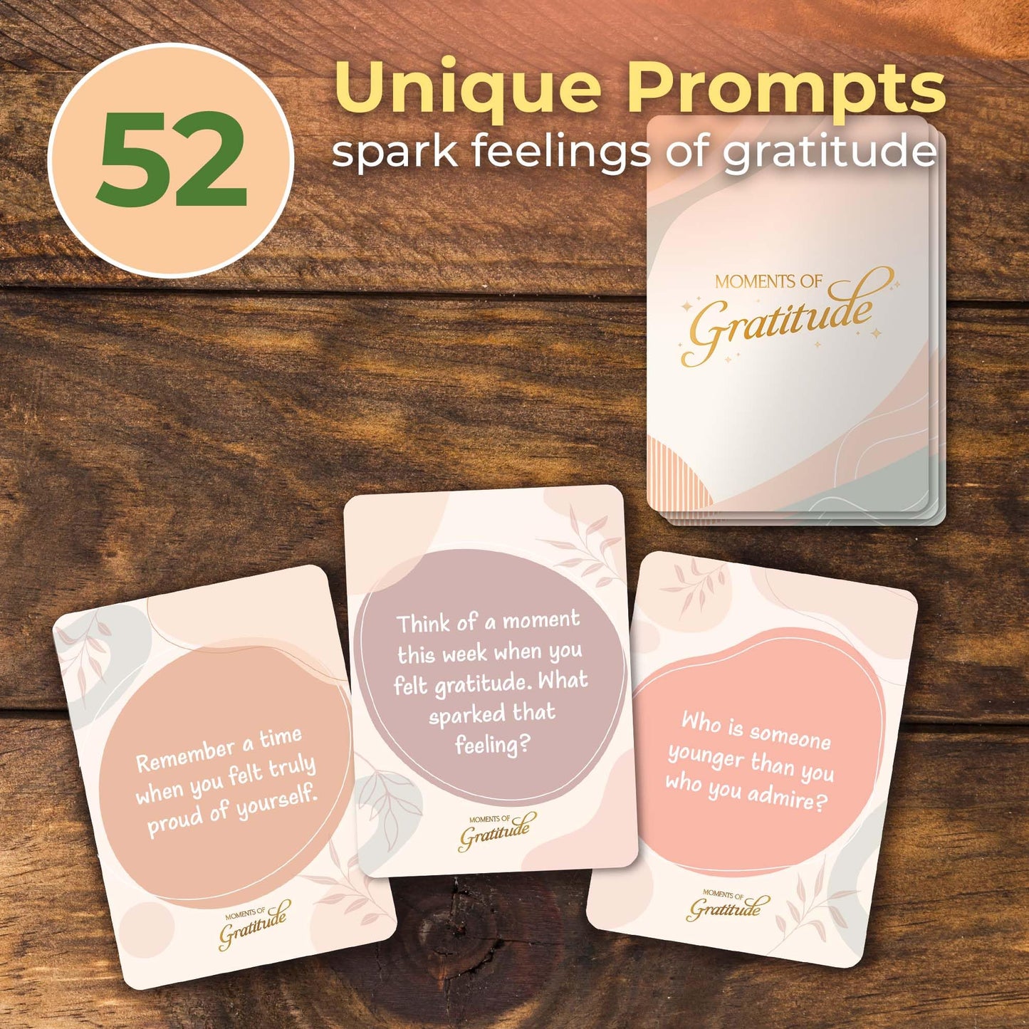 ThinkPsych Moments of Gratitude Cards | 52 Daily Questions for Mindfulness & Self-Reflection | Positive Psychology Self-Care Deck | Teens & Adults