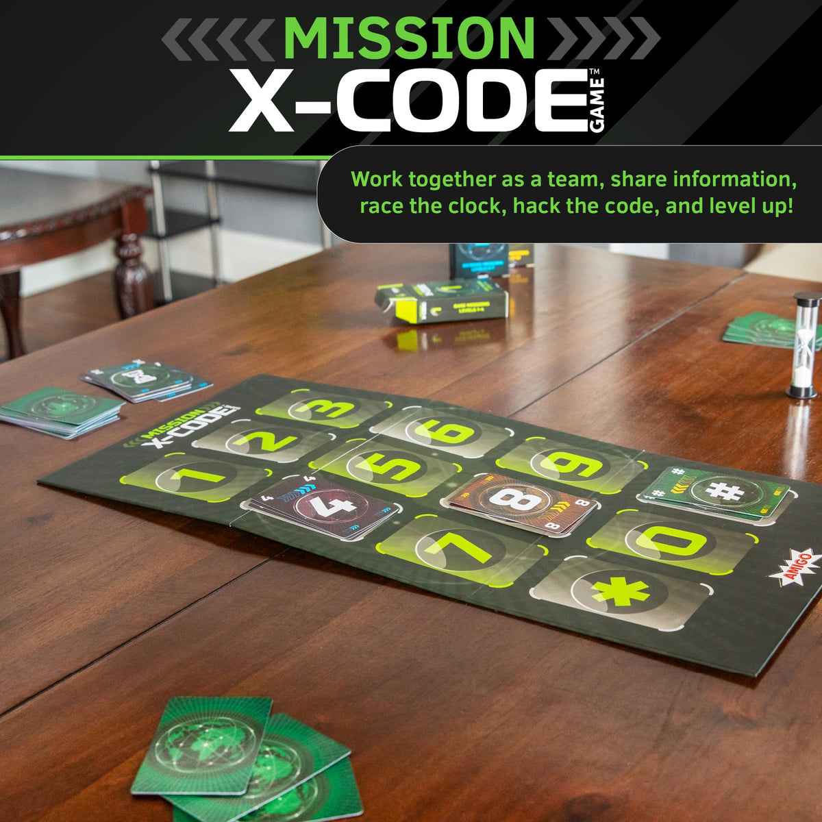 AMIGO Games X-Code - Cooperative Strategy Board Game for 2-8 Players, Ages 8+