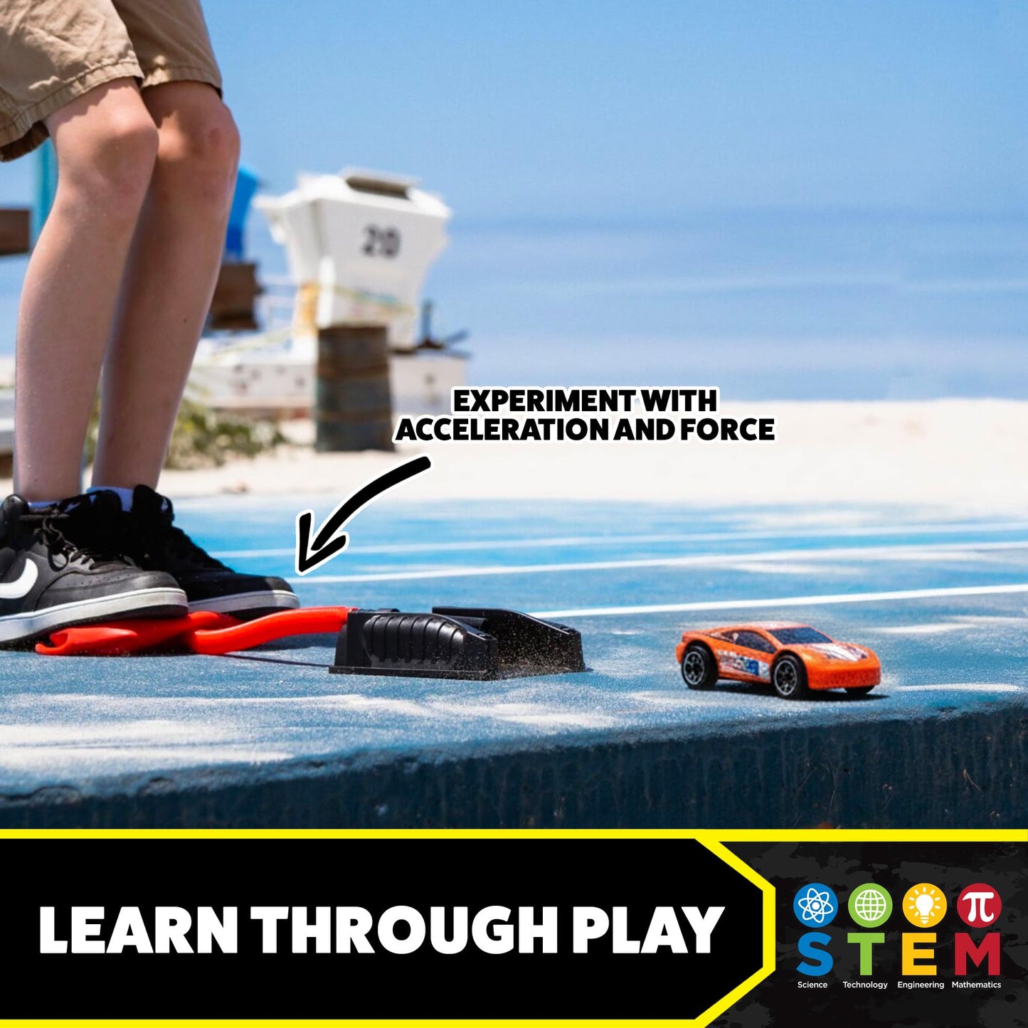 Stomp Racer by Stomp Rocket, Air Powered Race Car, 1 Red Car