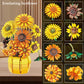 EMANNON Flowers Building Set for Adults - Sunflowers Building Blocks with Vase 1009PCS, Artificial Flowers Botanical Collection Gifts for Christmas