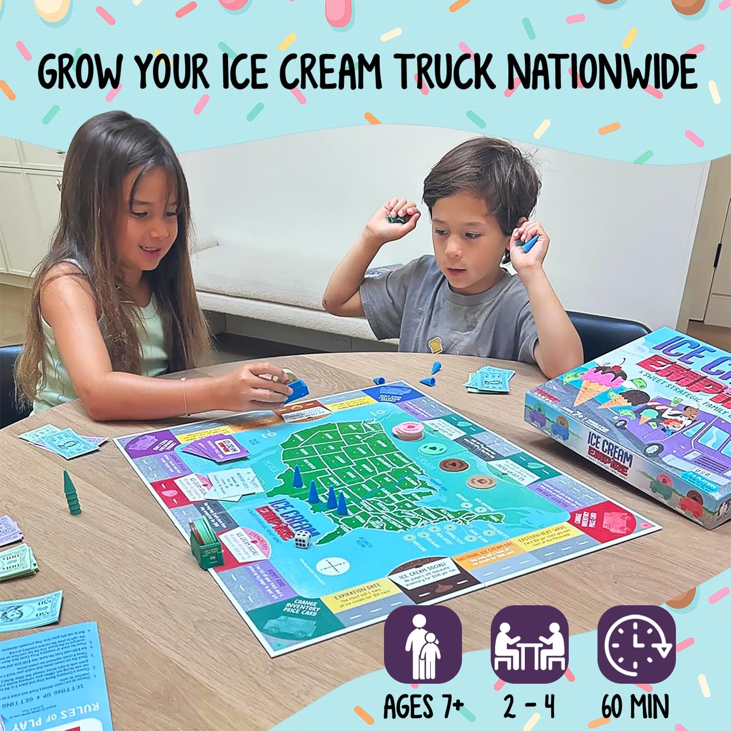 Ice Cream Empire by Empire Games -Strategic Family Game for Adults, Teens & Kids Ages 7+, Build Your Ice Cream Business Board Games for Adults & Kids