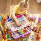 Bobbie Art Arts and Crafts Supplies for Kids- Ultimate Crafting Supply Carboodle in Portable 3 Layered Light Purple Plastic Art Art Crafting Kit