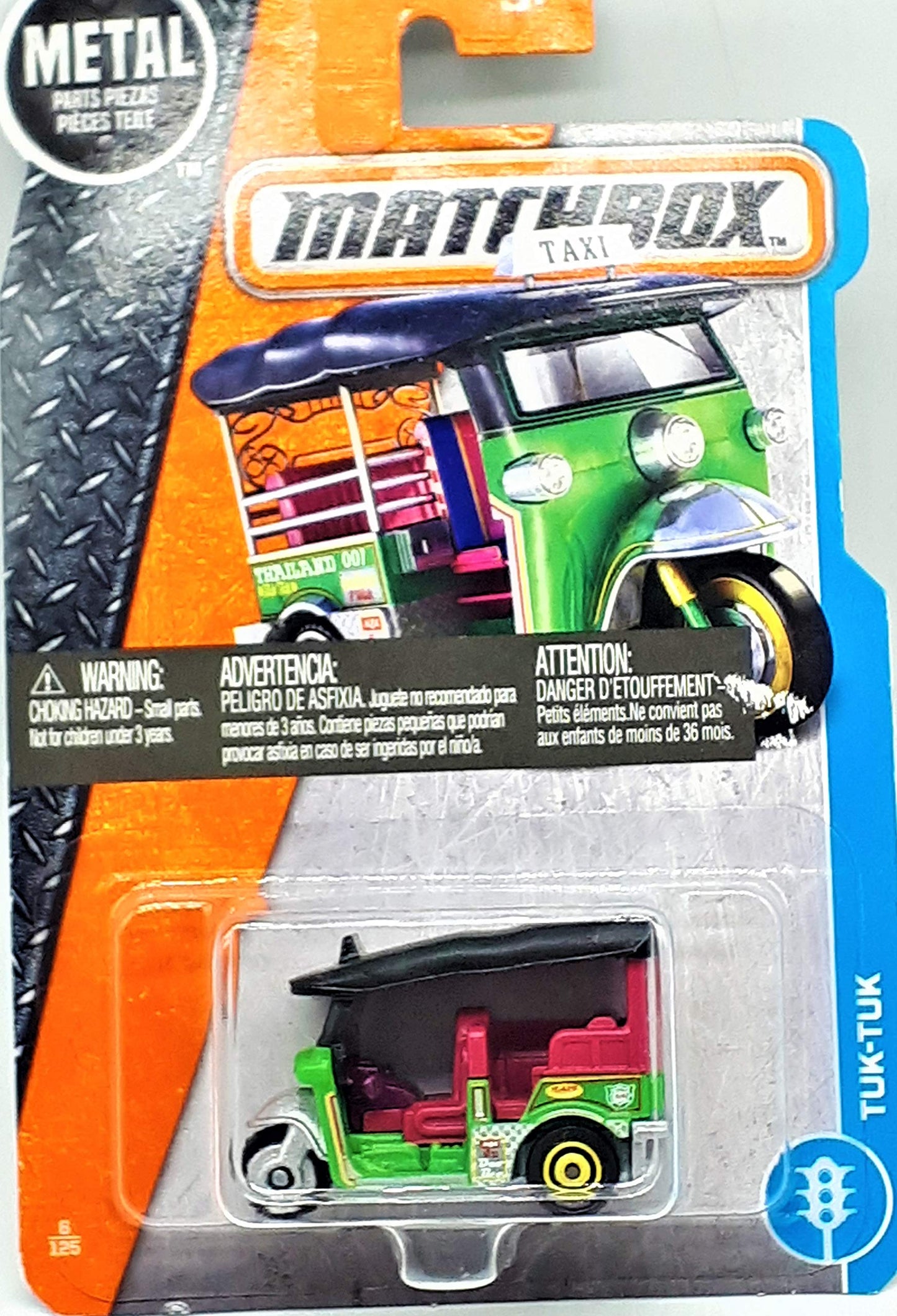 Matchbox 2017 MBX City Tuk-Tuk Thailand Taxi 6/125, Green