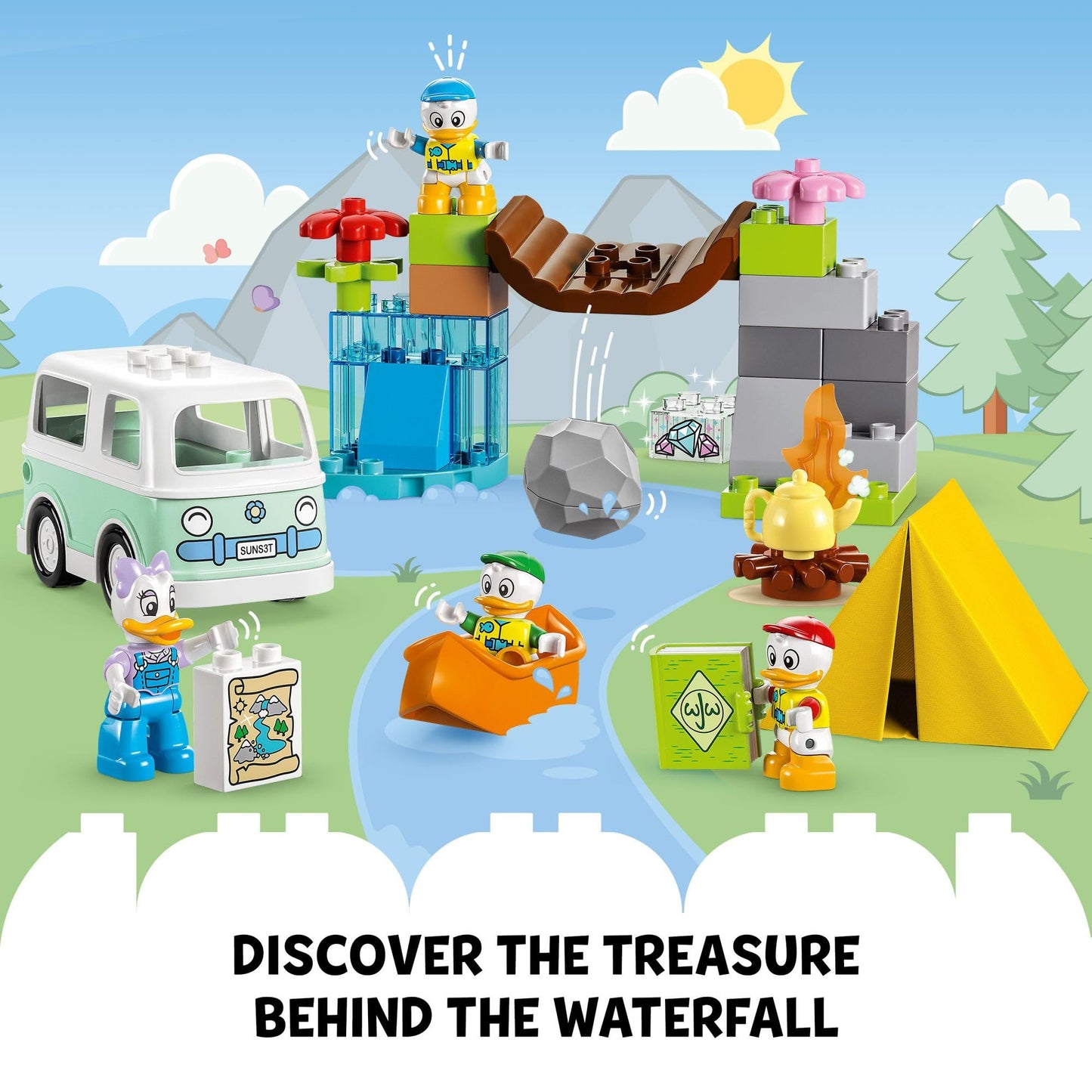 LEGO DUPLO Disney Mickey and Friends Camping Adventure 10997 Toddler Building Toy Set, Features 4 DUPLO Toy Figures: Daisy Duck, Huey, Dewey and Louie