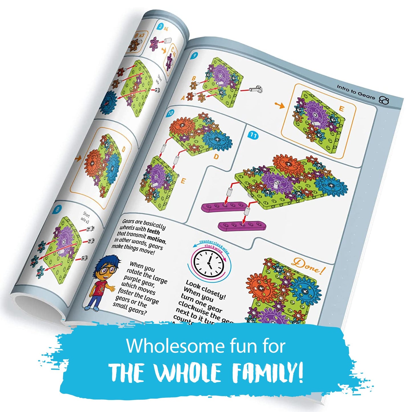 Thames & Kosmos Kids First: Intro to Gears STEM Experiment Kit for Ages 3+ | Build 4 Models, Learn About Gears, Power & Motion | Intro to Mechanical