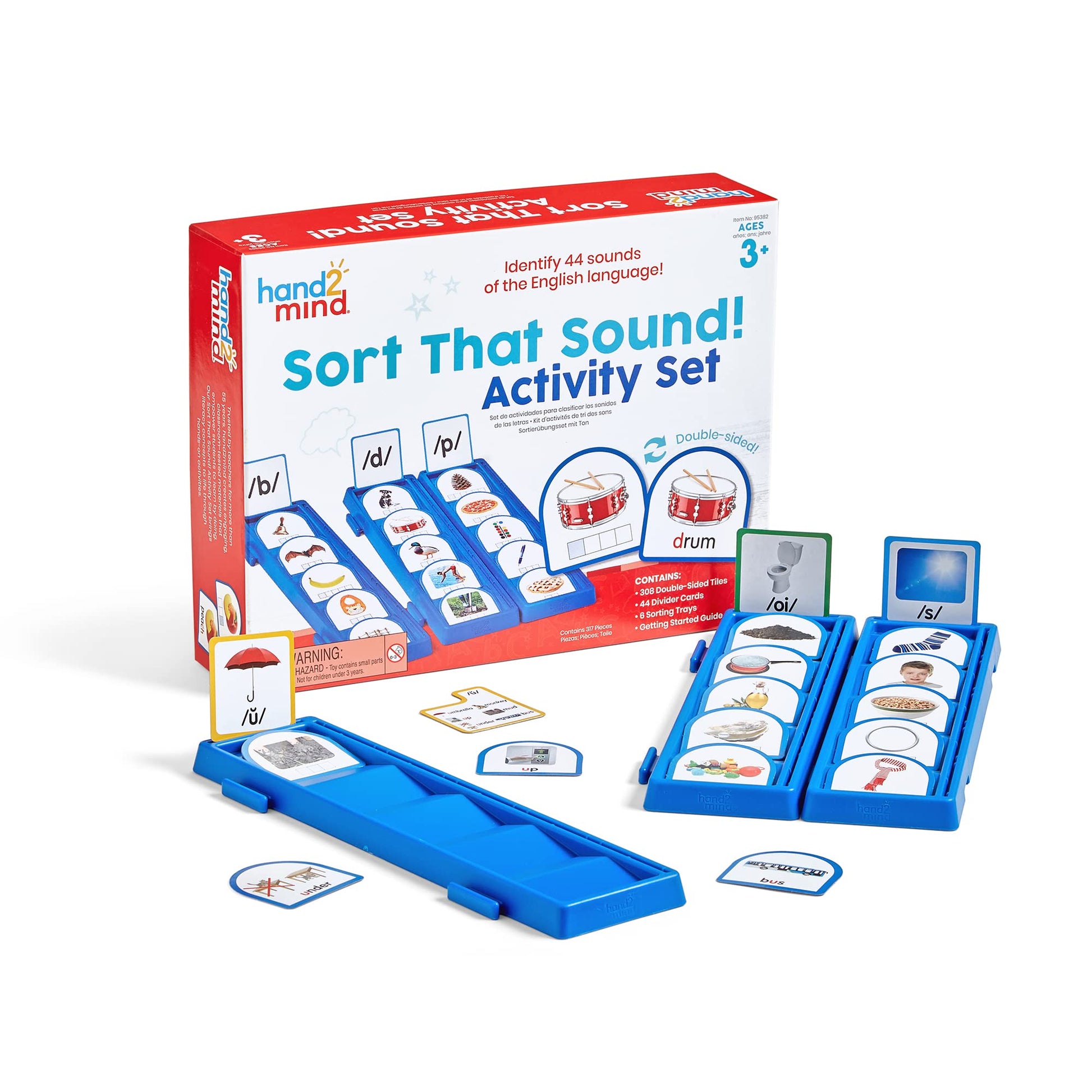hand2mind Sort that Sound Activity Set, Phonemic Awareness, ESL Teaching Materials, Science of Reading Manipulatives, Letter Sounds for Kindergarten