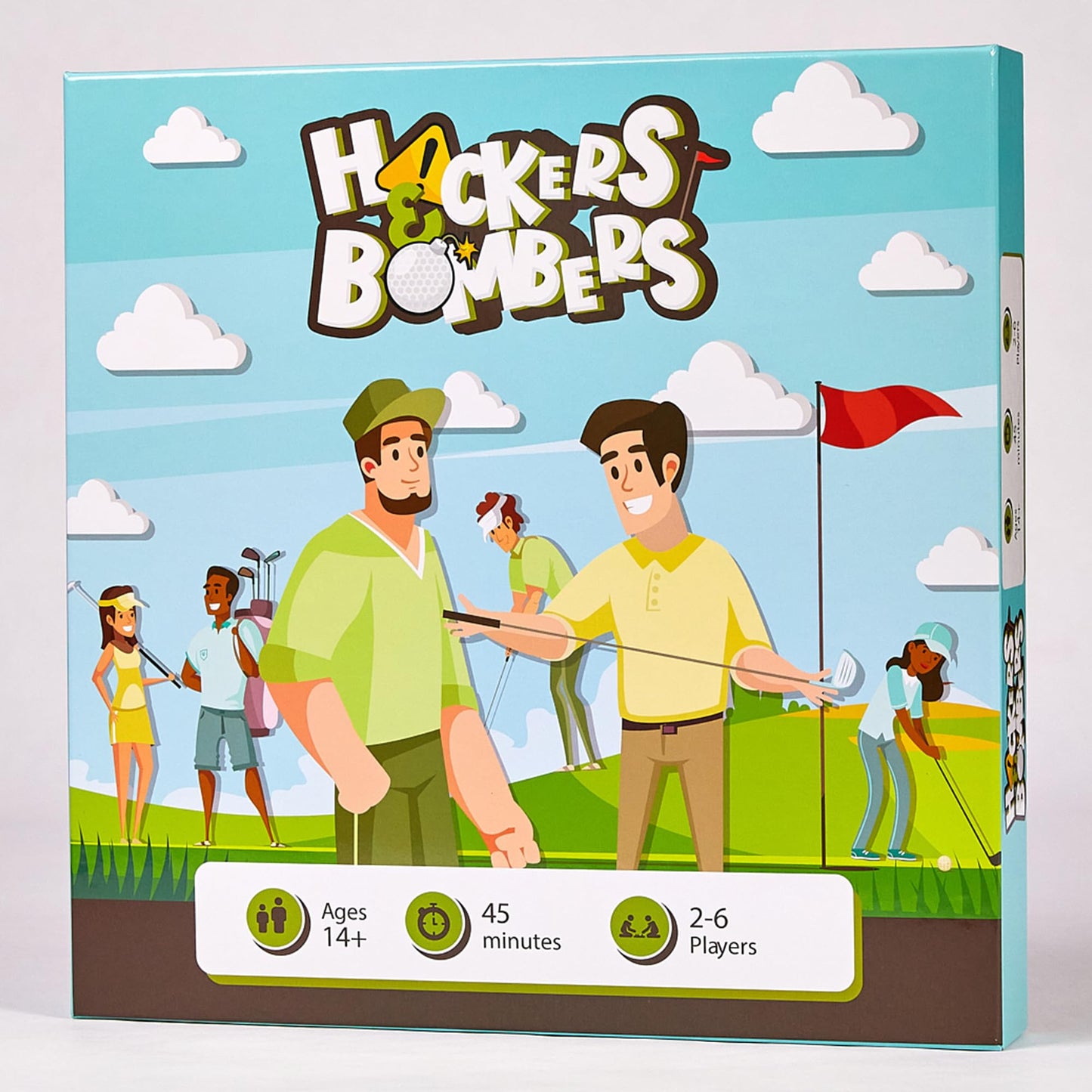 Hackers & Bombers Golf Themed Board Game - Play Golf Without Leaving The House - Play as Different Characters - Roll The Dice and Play The Course