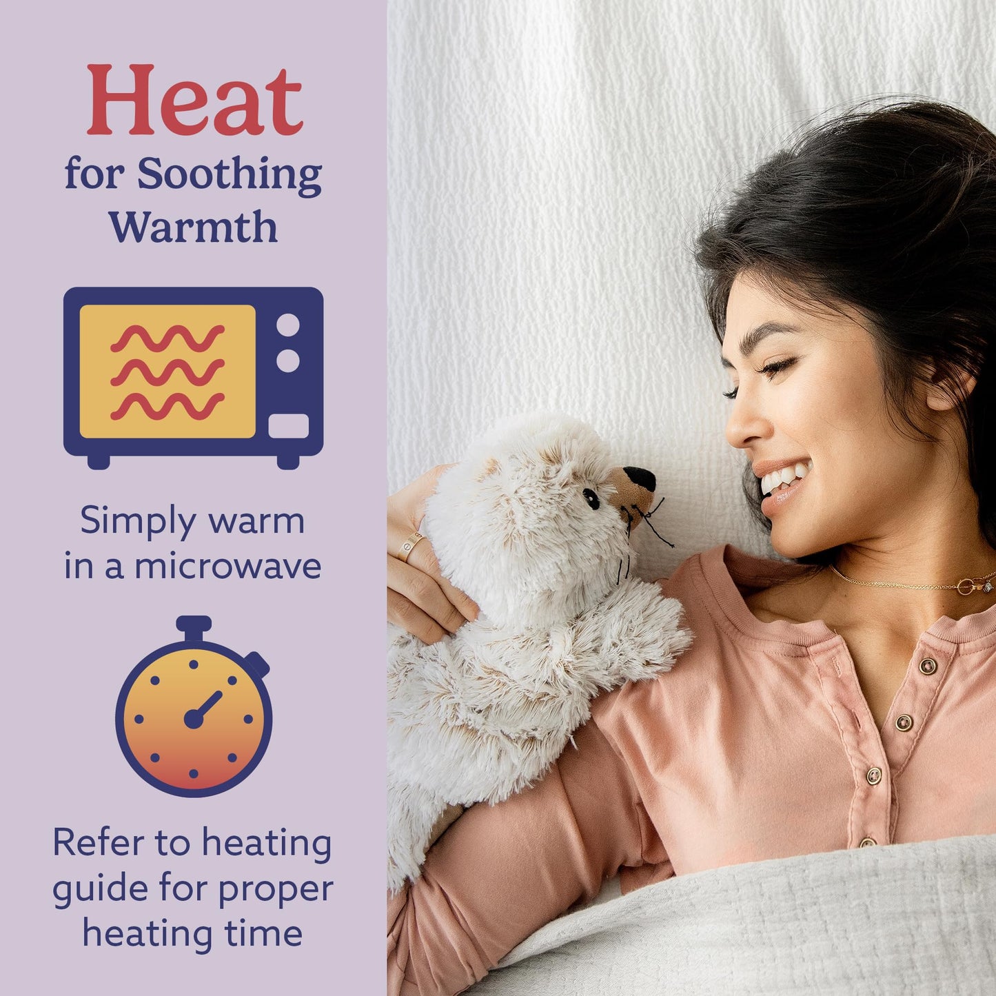 warmies Microwavable & Weighted Stuffed Animal, Seal - Heated Stuffed Animal for Cramp Relief - Weighted Plushies for Stress Relief - Seal Plushie