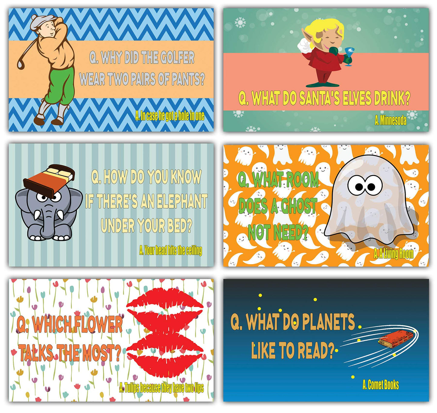 Creanoso Silly and Hilarious Lunch Box Jokes Flashcards for Children (30 Cards x 1 Set) - Lunch Box Note Cards - Funny and Silly Jokes Cards - Premium