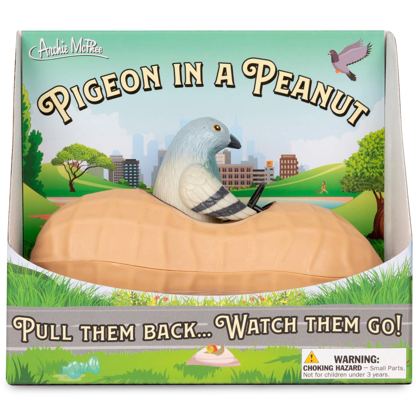 Accoutrements Archie Mcphee Pigeon in a Peanut Pull Back Toy Car (13038)