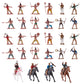 Zaleny Cowboys and Indians Figure Playset Toy Native American Figures with Horses and Trees for School Projects Wild West Figurines 48 Pcs
