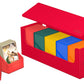 Ultimate Guard Arkhive 400+, Deck Case for 400 Double-Sleeved TCG Cards, Red, Compatible with Boulders, Magnetic Closure & Microfiber Inner Lining