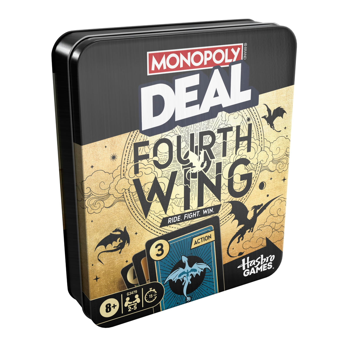 Monopoly Deal Fourth Wing Edition Game in Collectible Tin Box | Officially Licensed Card Game Inspired by the Empyrean Series | 2-5 Players I Ages 8+