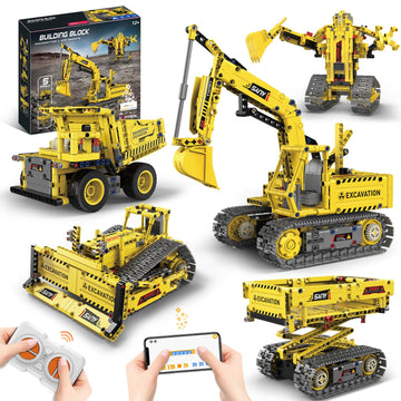OUTOGO 5 in 1 STEM RC Robot Building Kit, 555 PCS APP & Remote Control Robot Toys for Kids Age 6 7 8 9 10 11 12+, Engineering Science Coding Robotic