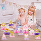 12 Pcs Princess Castle Honeycomb Centerpieces - Little Princess Party Table Decorations with Crowns, Castles, Bows and Hearts for Birthday Party, Baby