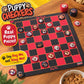 Puppy Checkers Board Game for Kids 8-12 and 4-8 with 56 Adhesive Dog Stickers - Fun Learning Game for Game Night | Great for Grandkids