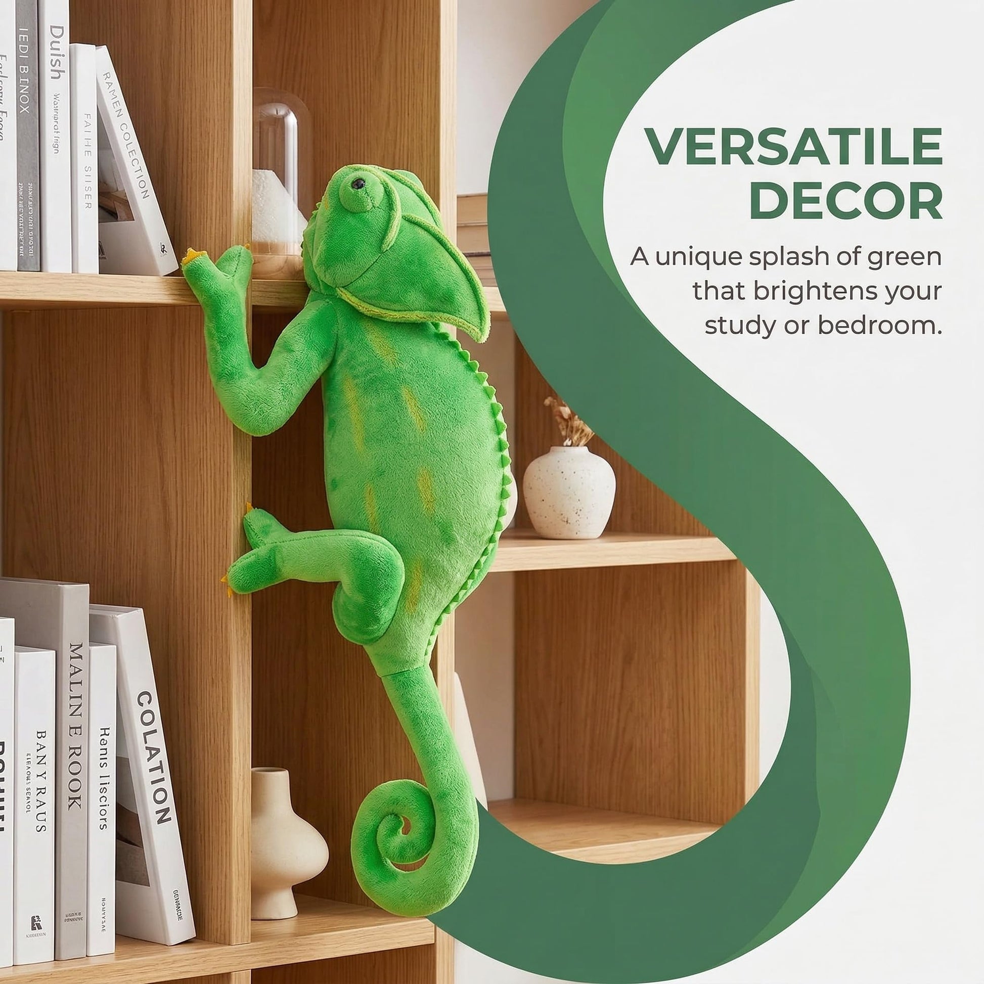 ZHONGXIN MADE Stuffed Animal Chameleon Plush Toy - 15 inch Green Stuffed Toys Realistic Chameleon, Gifts for Kids
