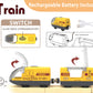 Battery Operated Train for Wooden Track, Electric Train Set Includes Remote Control Locomotive Train & Train Tunnel, Motorized Train Toy for Toddlers