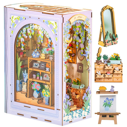 MOMIBOOK Book Nook Kit 440 Pcs DIY Miniature Dollhouse Kit for Adults