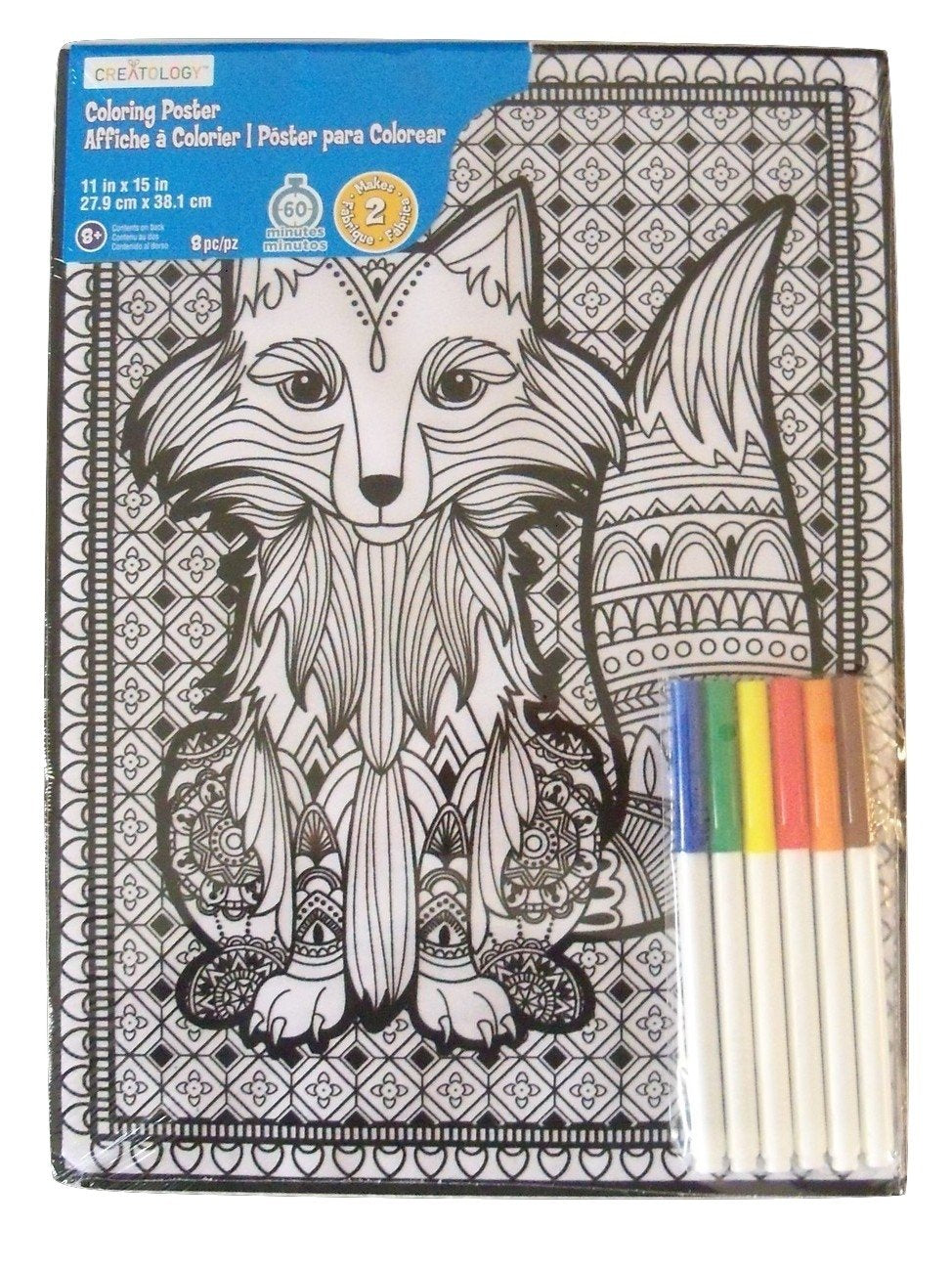 Creatology 2 Poster Set ~ Animal Playtime (Foxy Fun + Wise Owl; 11" X 15"; 1 Fuzzy, 1 Standard)