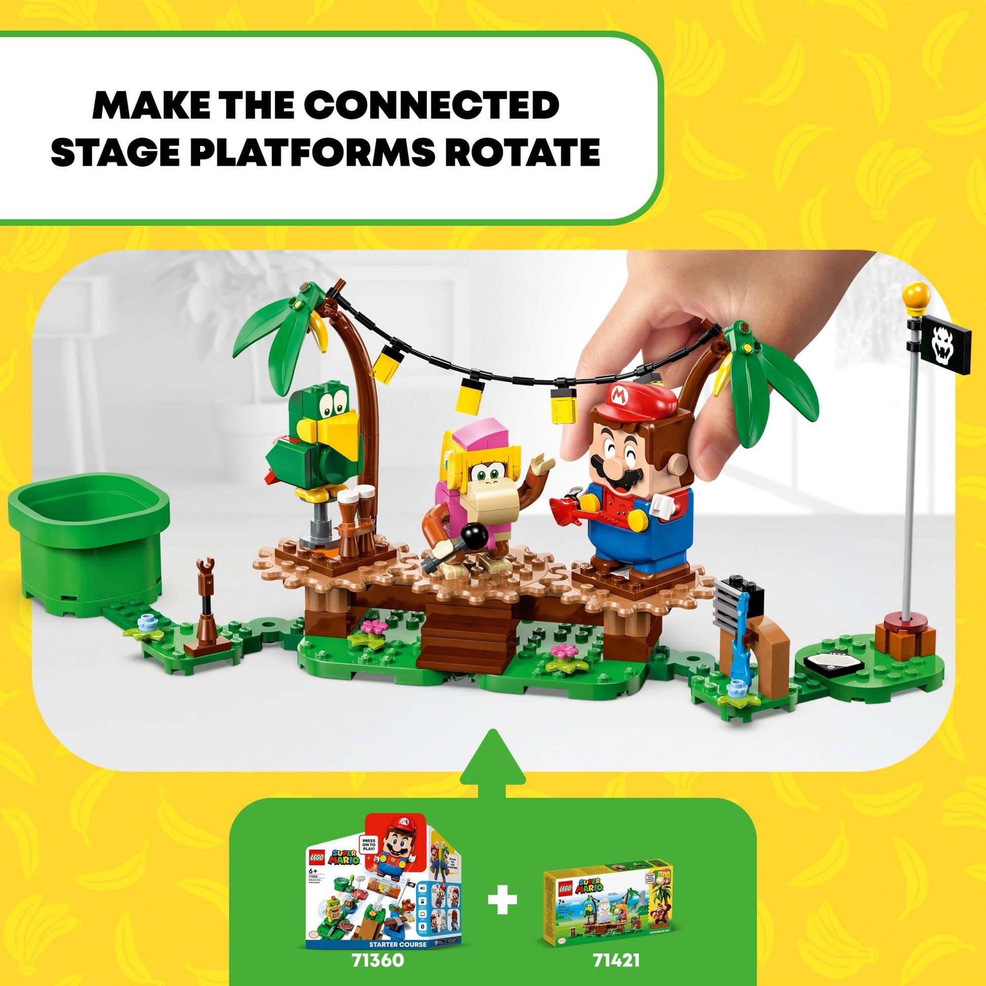 LEGO Super Mario Dixie Kong’s Jungle Jam Expansion Set 71421, Super Mario Gift Set for Boys and Girls Ages 7-9, Buildable Toy Game Featuring 2 Brick