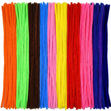 Multiple Colors Pipe Cleaners 100 Pieces Chenille Stems for DIY Art Decorations Creative Craft (6mm x 12 Inch)