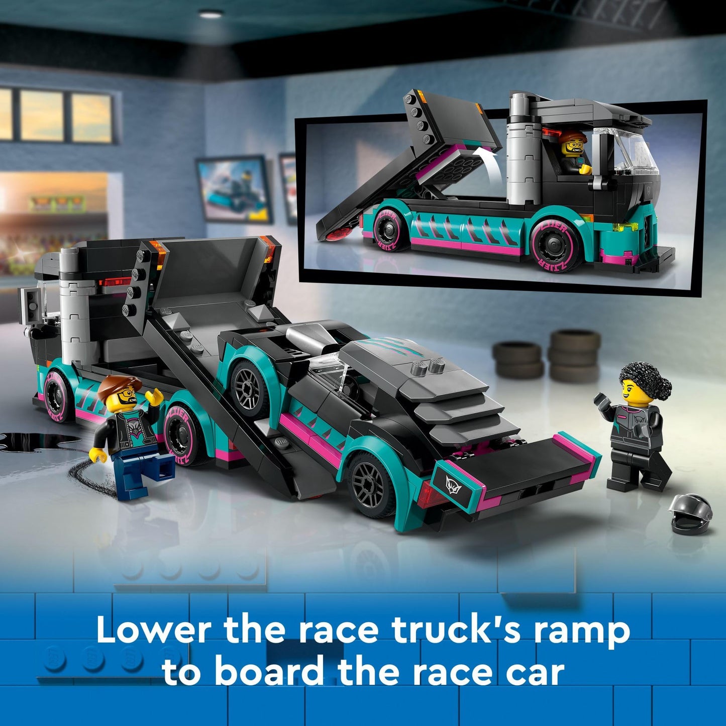 LEGO City Race Car and Car Carrier Truck Building Toys - Pretend Play Toys for Boys & Girls, Ages 6+ Years - Gift for Christmas - W/Racer & Driver