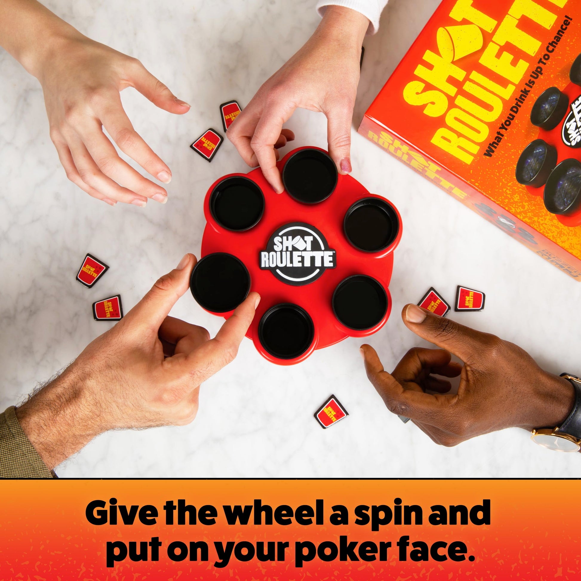 Buzzed: Shot Roulette by Relatable - The Roulette Wheel Drinking Game for Adults, Bachelor Party Games, Includes 1 Shot Roulette Wheel and 6 Shot Cups