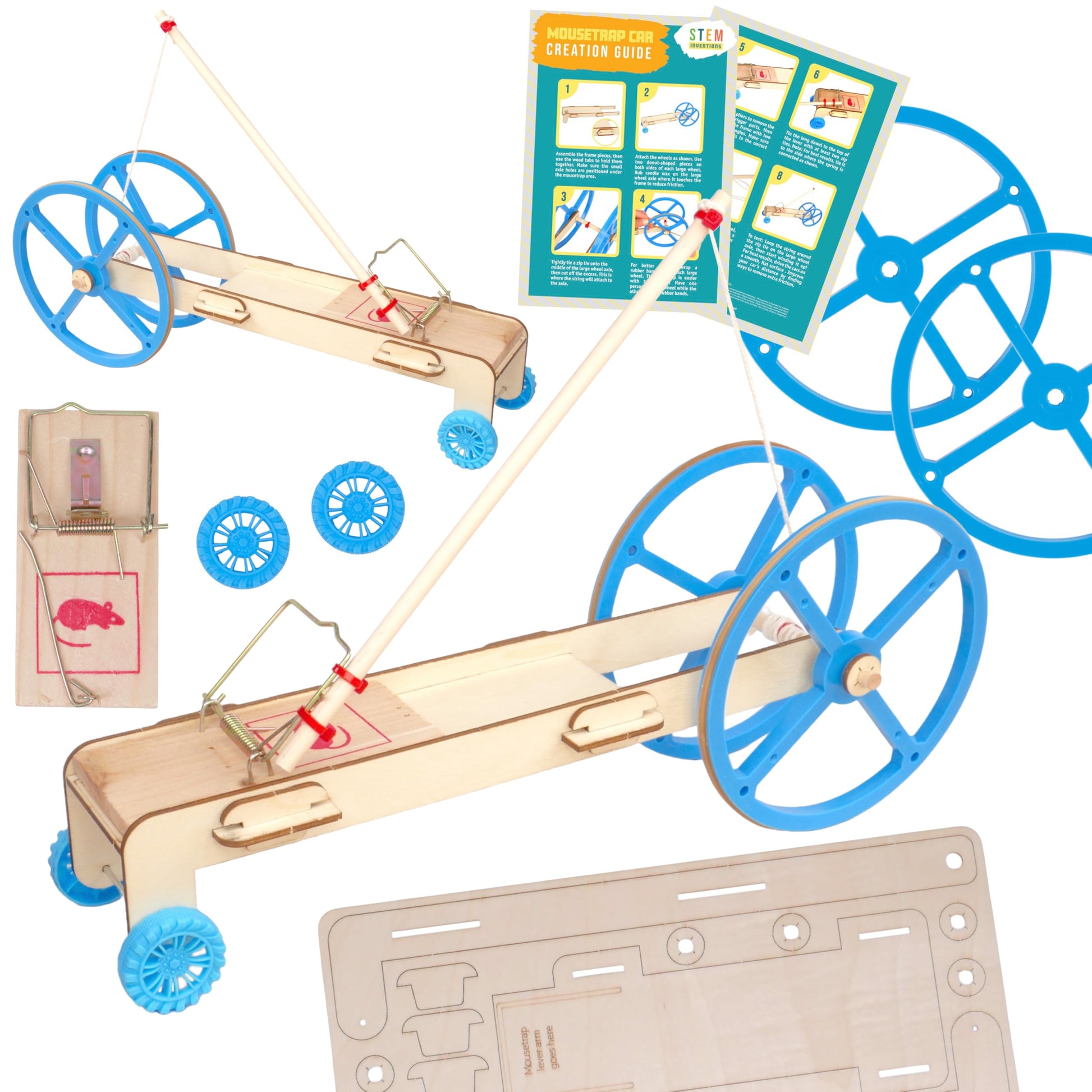 Mousetrap Car Kit, 2-Pack - Mousetrap-Powered Physics Project, Ages 8+