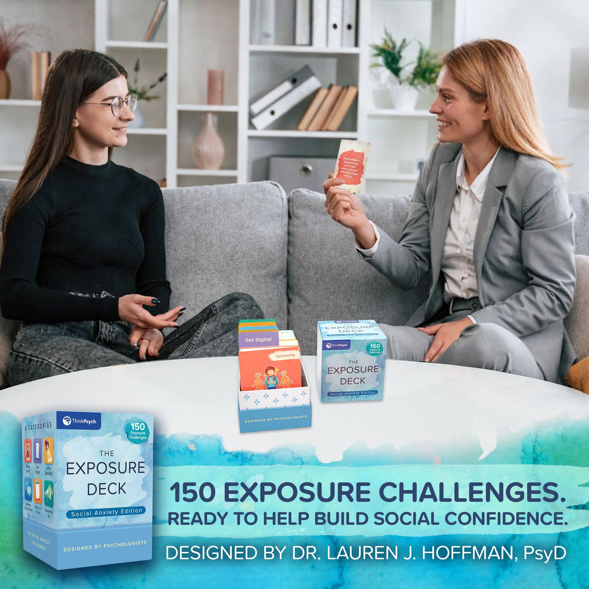 The Exposure Deck: Social Anxiety Edition | 150 CBT Challenge Cards for Kids, Teens & Adults | Therapy Tool for Social Anxiety, CBT, and Exposure