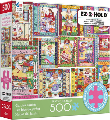 Ceaco - Garden Fairies - 500 Large Piece Jigsaw Puzzle for Adults