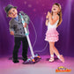Little Pretender Kids Karaoke Machine with 2 Microphones and Adjustable Stand,AUX Port, Music Sing Along with Flashing Stage Lights and Pedals for Fun