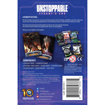 Renegade Game Studios: Unstoppable: Tyrant's End Expansion - Card-Crafting Board Game, 2 New Heroes, New Upgrades & Keyword, Solo Or Co-Op, Ages 14+