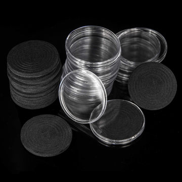 20 Sets Coin Capsules 46mm with 6 Sizes Foam Gaskets Coin Case Holder Protector for Coin Collection (Black Gaskets [20 PCS], [20/25/30/35/40/46MM])